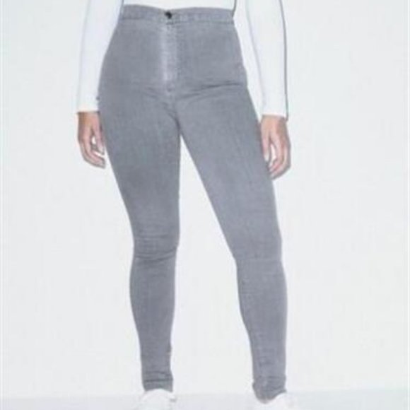 NWT AMERICAN APPAREL WOMEN'S HIGH RISE PENCIL JEAN GREY SIZE 25 - Picture 2 of 5